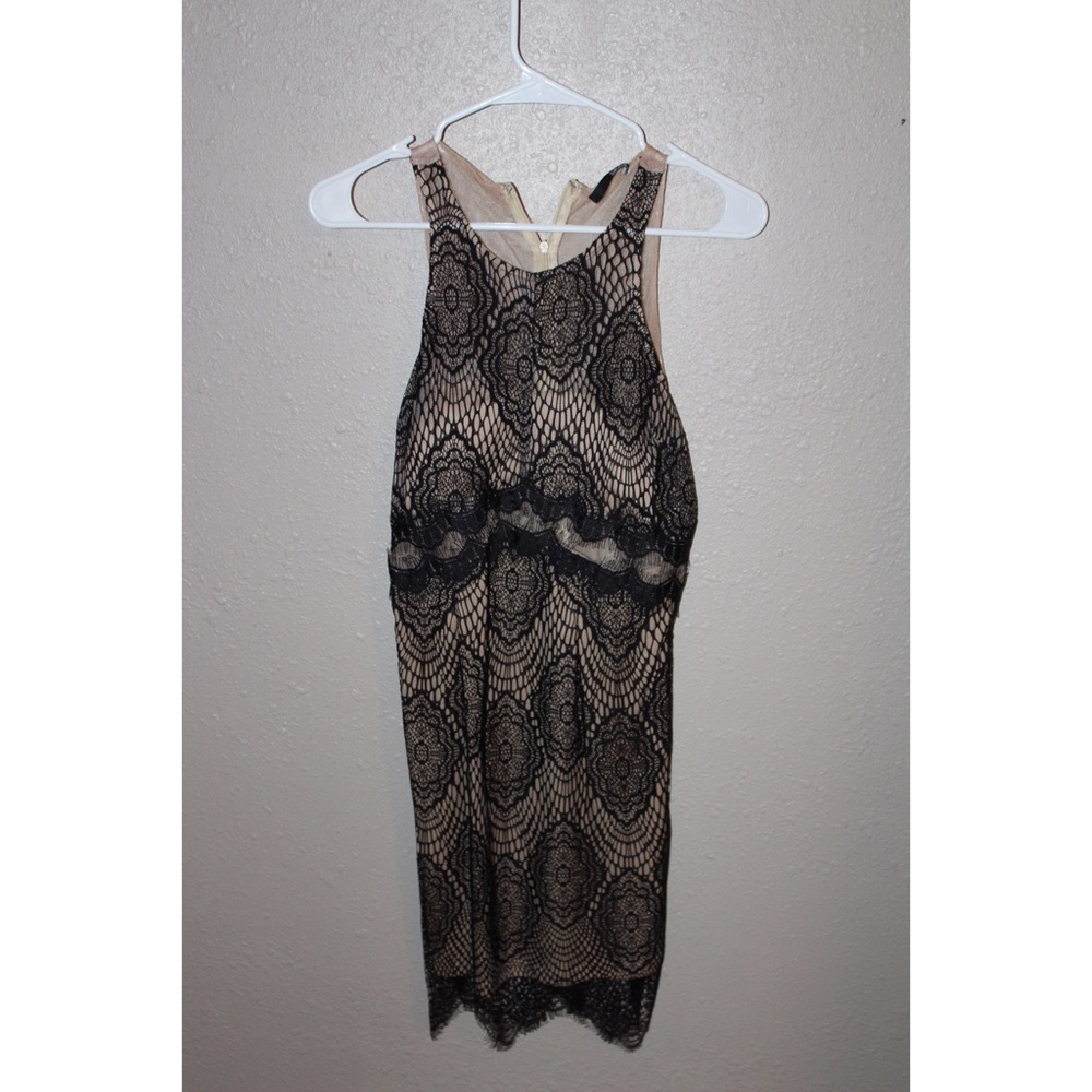 Black lace mini dress